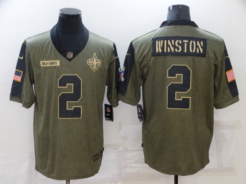 Men's New Orleans Saints Jameis Winston #2 Brown Jersey